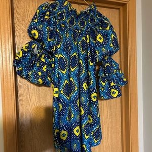 Multi-Color Off The Shoulder Dress, Size L